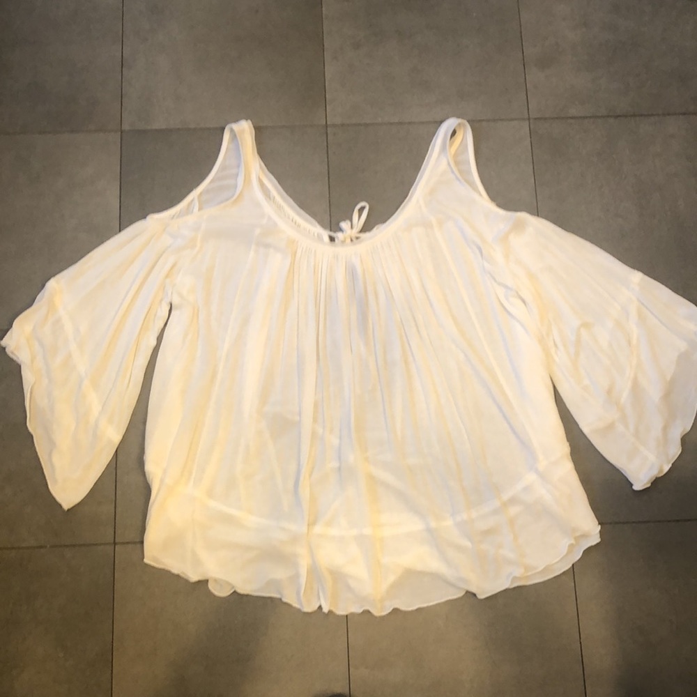 Free People Loose Fitting, Flowing Cold Shoulder Top - Picture 4 of 11
